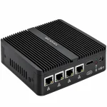 WEIDIAN H3-J4125-4L Fanless Mini PC Intel Celeron J4125 4× LAN Black 8GB Ram 256GB SSD
